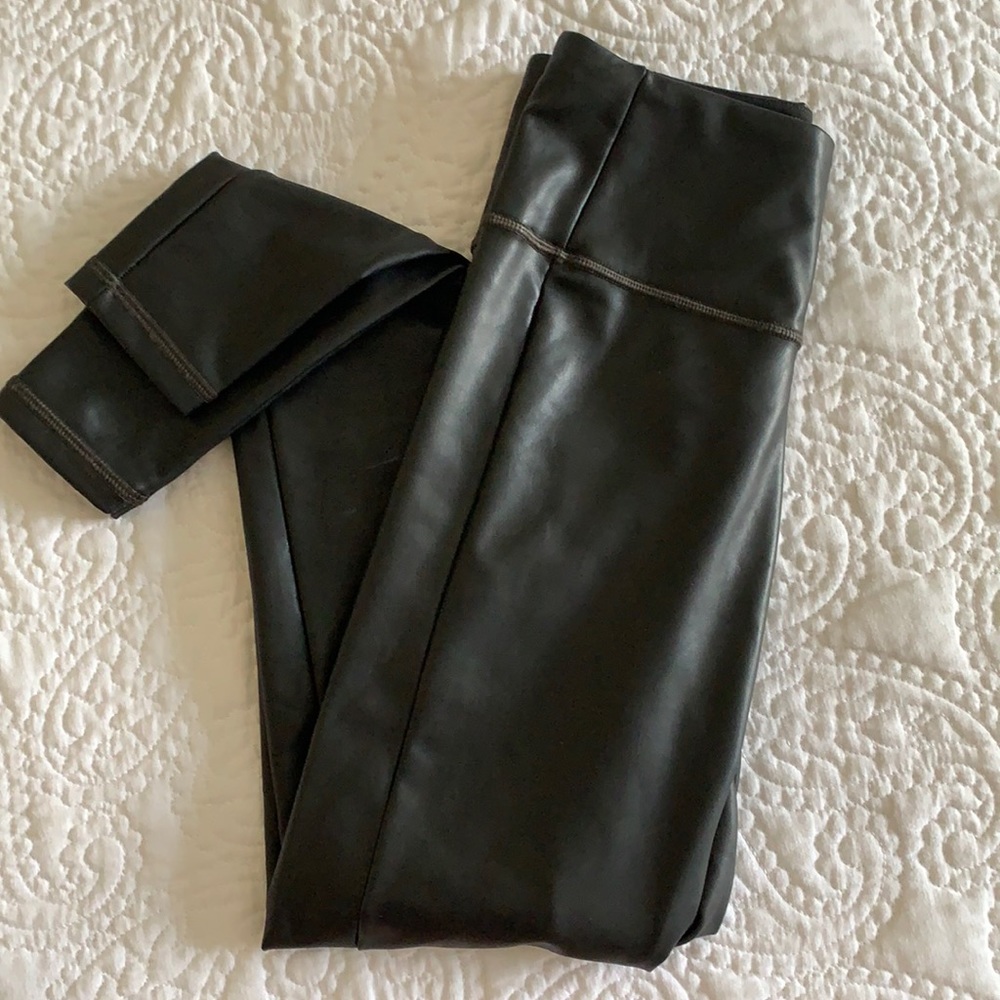 Black faux Leather ATHLETA Leggings!